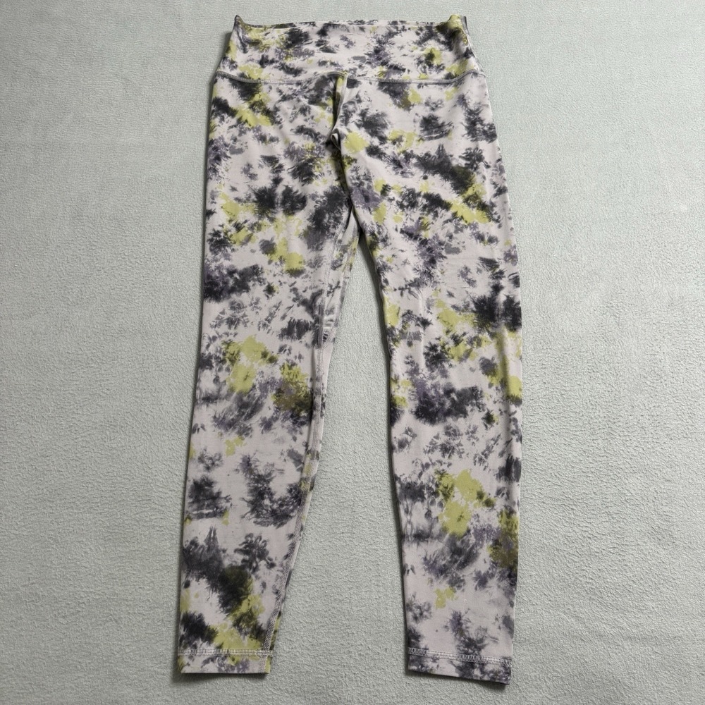 Lululemon Align High Rise Pant 12 Mauve Gray 28" Radial Tie Dye Athleisure‎